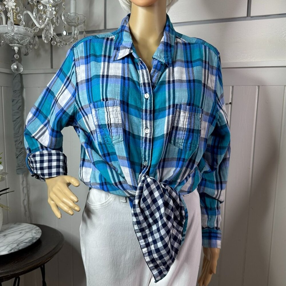 Alison Dailey 2 sided Plaid/Checked Button Down Shirt XL